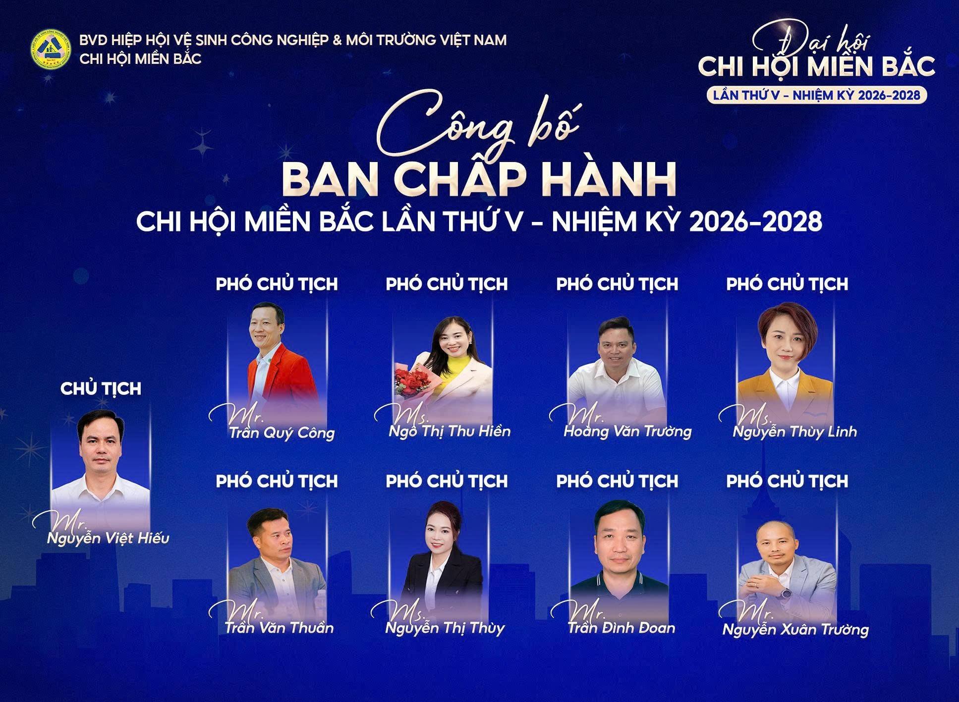 Ban Chấp hành Chi hội Miền Bắc nhiệm kỳ 2026-2028