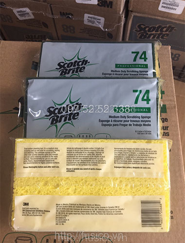 Ảnh thực tế miếng chùi rửa bọt biển 3M scotch brite 74