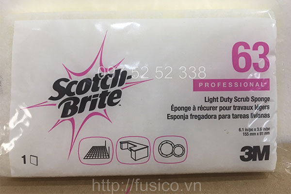 Ảnh thực tế miếng chùi rửa bọt biển 3M scotch brite 63