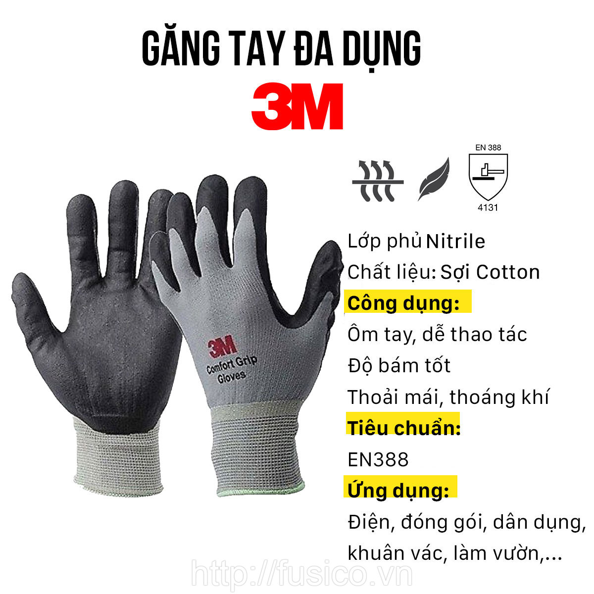 Cấu tạo găng tay đa dụng 3M