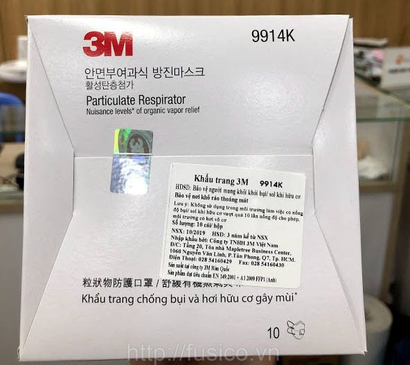 Khẩu trang 3M 9914K hàn quốc có van thở chính hãng