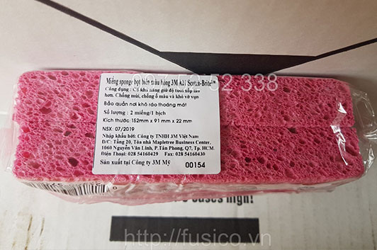 Ảnh thực tế miếng chùi rửa bọt biển 3M scotch brite A21
