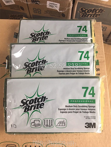 Ảnh thực tế miếng chùi rửa bọt biển 3M scotch brite 74