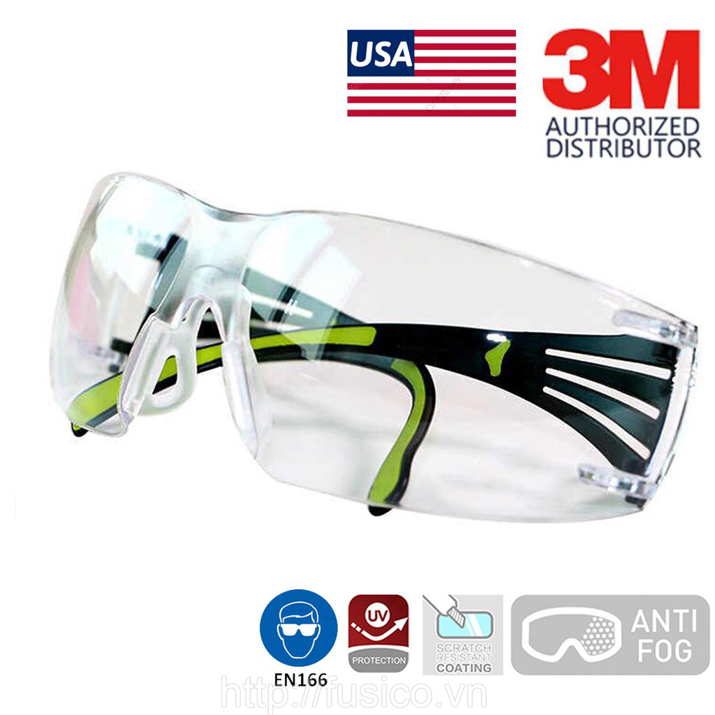 Kính bảo hộ 3M SF401AF chống bụi chống tia UV chống đọng sương chống trầy xước