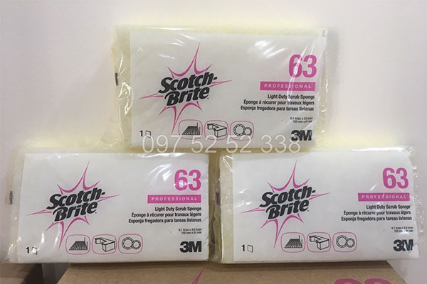 Ảnh thực tế miếng chùi rửa bọt biển 3M scotch brite 63