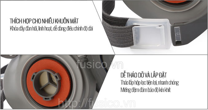 Ưu điểm nổi bật Mặt nạ phòng độc nửa mặt 3M 6100 cỡ nhỏ