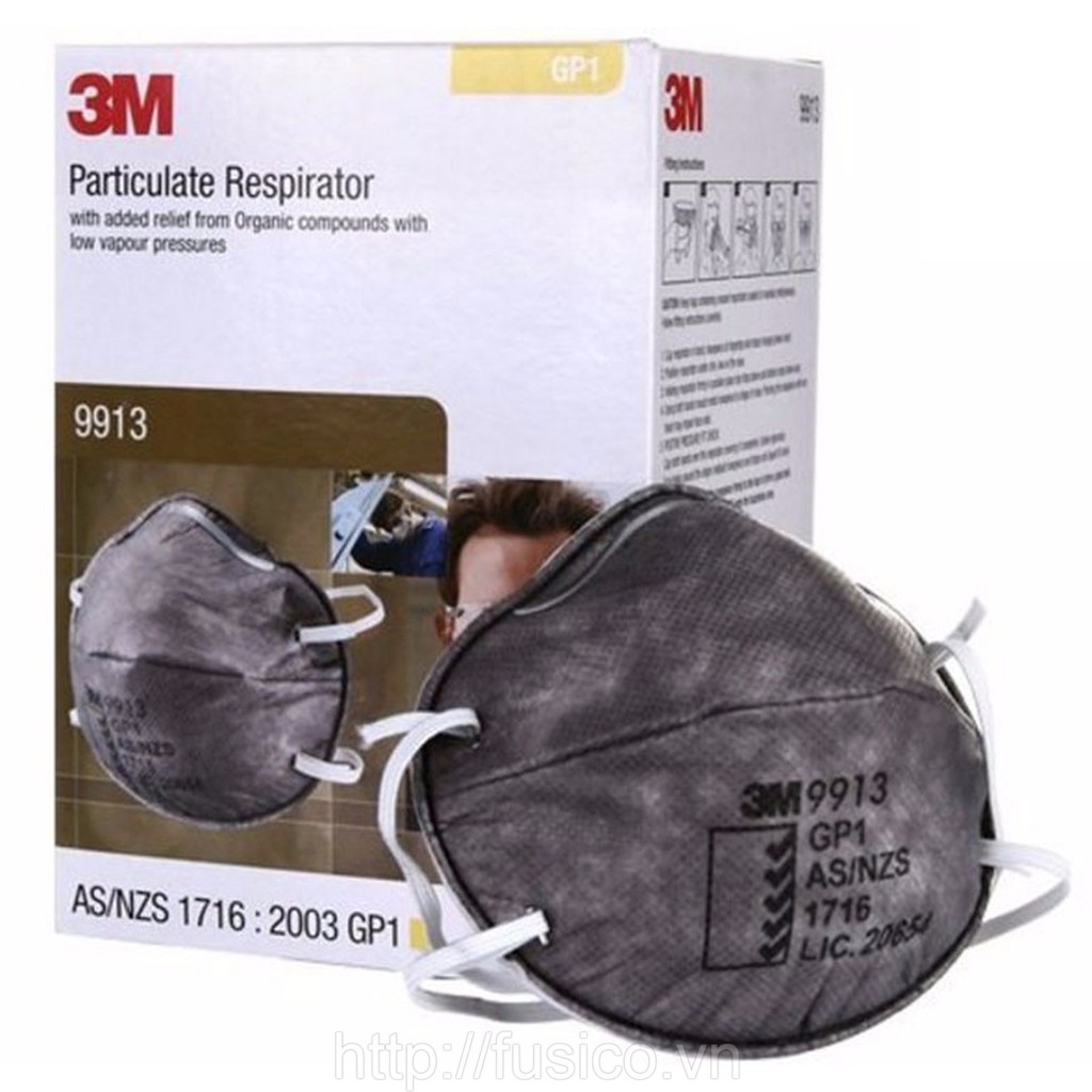 Hộp khẩu trang than hoạt tính 3m 9913