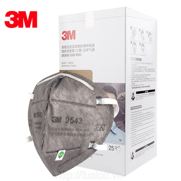 Hộp khẩu trang lọc bụi 3m 9542 than hoạt tính p2
