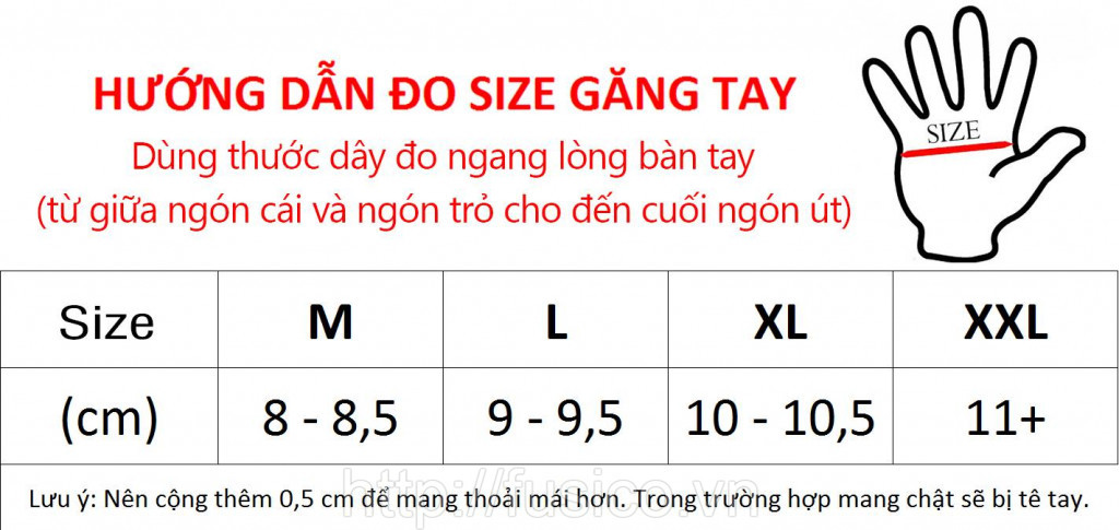 Hướng dẫn chọn găng tay đúng size