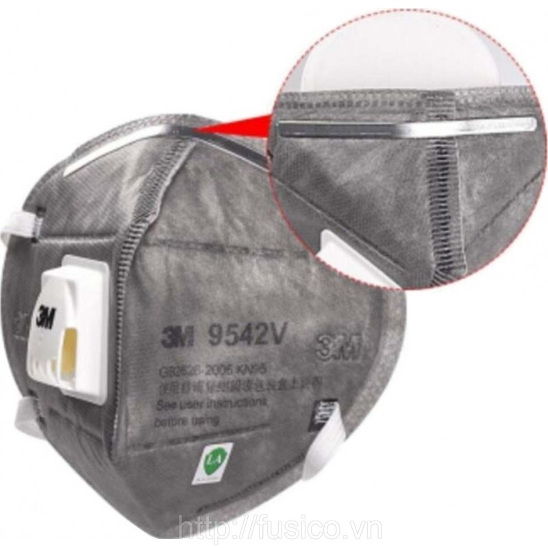 Thanh nẹp mũi khẩu trang 3m 9542v có van thở tiêu chuẩn kn95