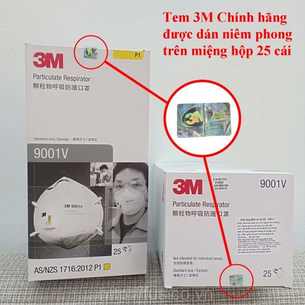 Tem chống hàng giả khẩu trang 3m 9001v