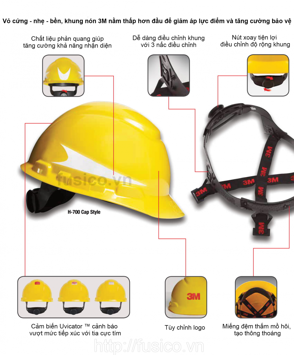 Mũ nón bảo hộ lao động 3m 700