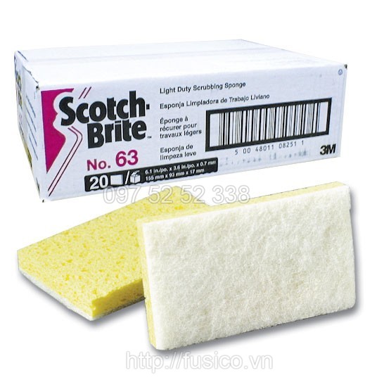 Hộp miếng chùi rửa bọt biển 3M scotch brite 63
