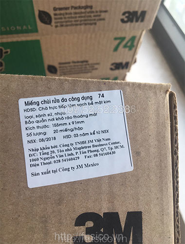 Ảnh thực tế miếng chùi rửa bọt biển 3M scotch brite 74